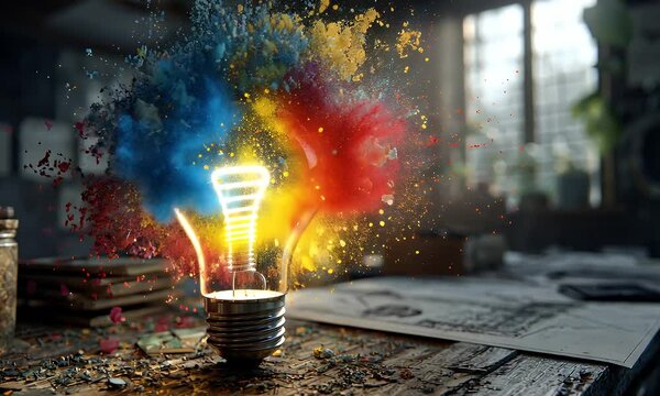 Bright idea bursts with colorful creativity