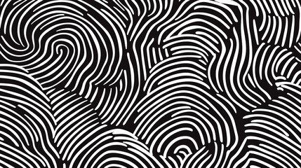 Abstract black and white pattern featuring curved lines resembling fingerprints or wood grain texture