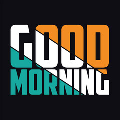Good Morning line art icon sign sketch freehand outline silhouette vector illustration on white background with fun brush ink typography for photo overlays t-shirt print flyer poster design