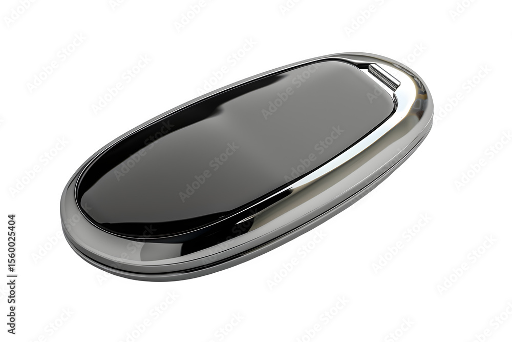 Poster electric car key fob with chrome edges high detail surface and low‑key lighting and ground‑level vie