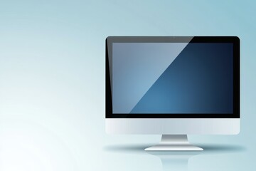 Fototapeta premium professional vector background with a in shades of corporate blue and gray. clear vector illustration of a minimalistic office desk with a computer monitor, Corporate blue and gray 