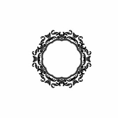 round frame engraving vector