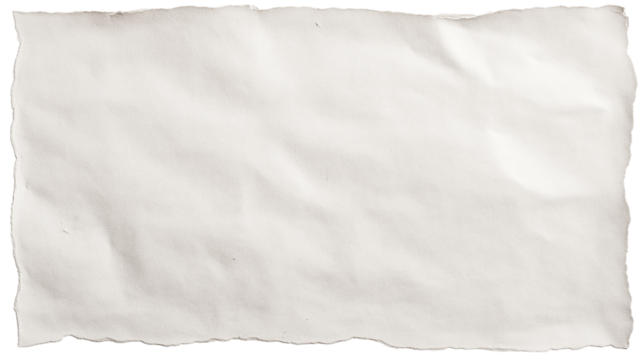 rough white paper texture with ripped edge and wrinkles isolated on white background