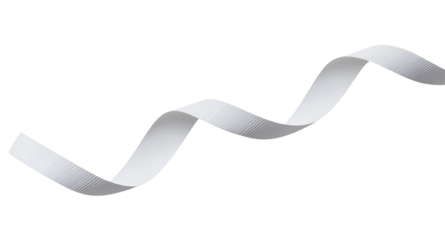 simple white ribbon isolated on white background