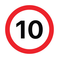 driving speed limit Ten 10. printable traffic signs and symbols.
