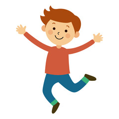 Jumping Child  Crayon Doodle Icon for Kids  Summer, School, and Playful Vector