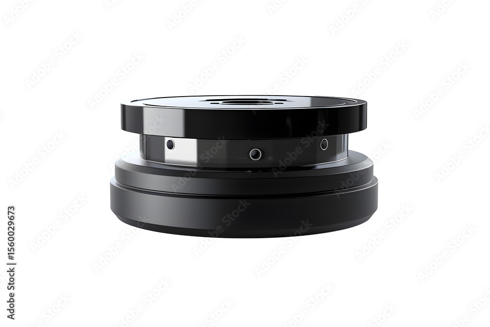 Poster compact lidar sensor with rotating top dynamic perspective and realistic material texture and dramat