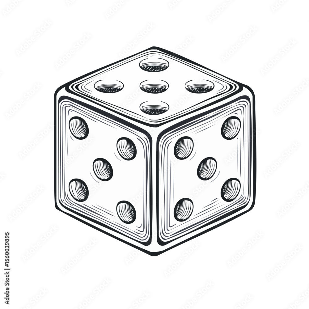 Poster monochrome dice isolated on black background gambling concept game of chance risk and probability de