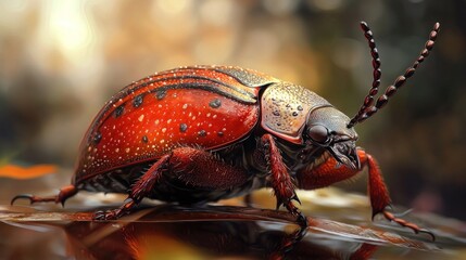 Colorful beetle closeup