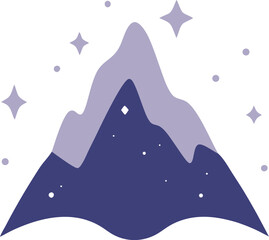 Obraz premium Purple Minimal Mountain Night