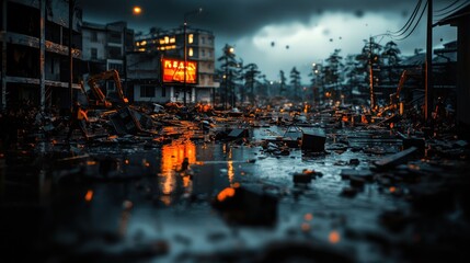 Urban disaster scene