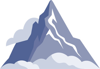 Dark Blue Abstract Mountain