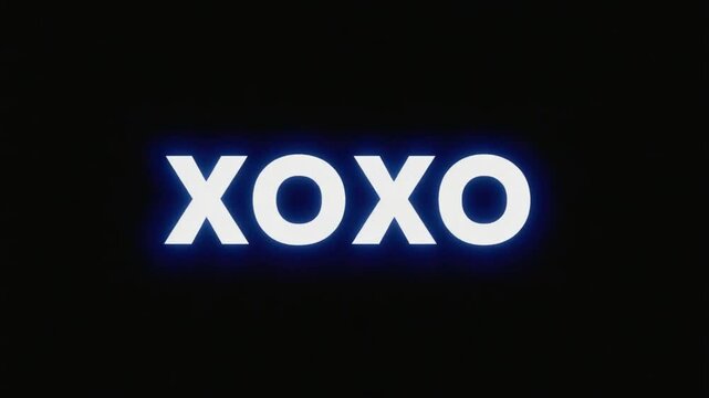 Neon sign with the text XOXO.