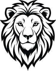 Fototapeta premium Lion Head Line Art 
