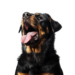 Obraz premium Rottweiler with open mouth isolated on transparent background
