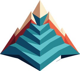  Blue Ice Mountain Crest Illustration