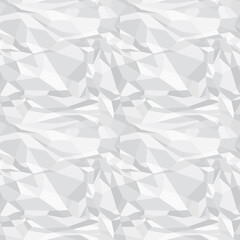 White paper crumpled texture. Seamless pattern vector illustration