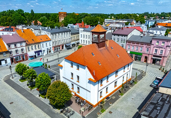 Architecture of Ostrzeszow old town, Poland