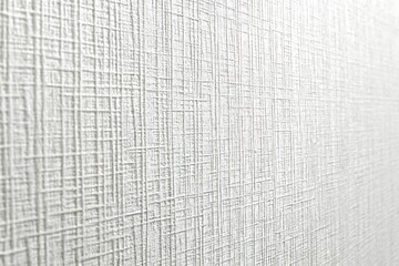 Fototapeta premium Close up of a textured white wallpaper with a subtle grid pattern