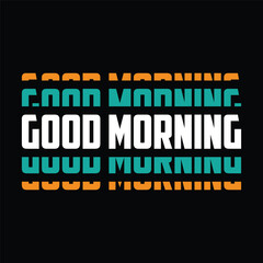 Good Morning line art icon sign sketch freehand outline silhouette vector illustration on white background with fun brush ink typography for photo overlays t-shirt print flyer poster design
