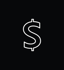 dollar sign on white background