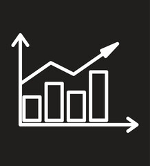 business graph with arrow
