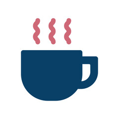 湯気が出ているホットな飲み物のアイコンイラスト