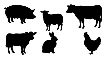 Farm Animal Silhouettes