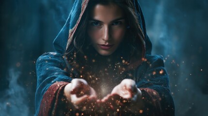 Woman magic sparkles