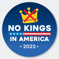 no kings in America pin button vector design
