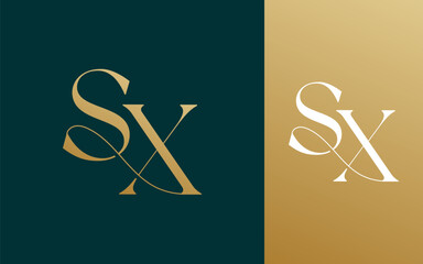Initial letter SX XS logo design vector illustration for couple, wedding, and business