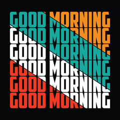 Good Morning line art icon sign sketch freehand outline silhouette vector illustration on white background with fun brush ink typography for photo overlays t-shirt print flyer poster design