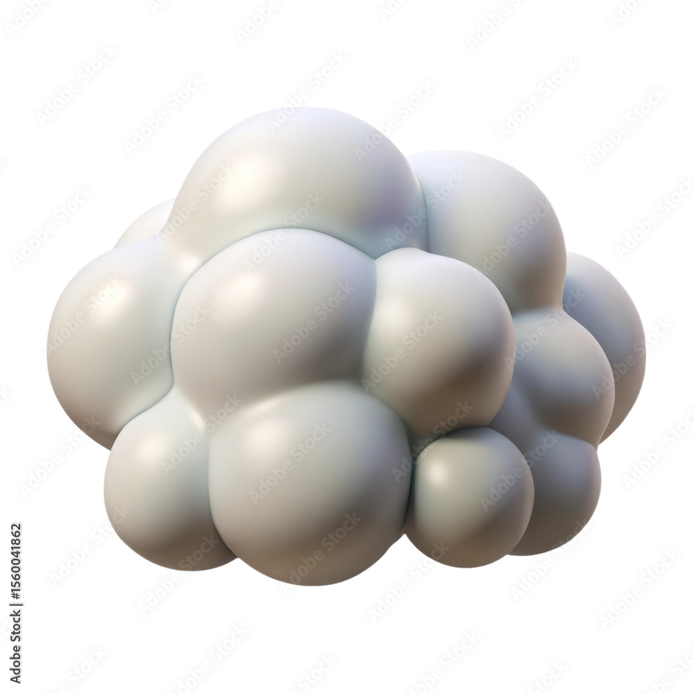 Poster high quality 3d rendering icon of a stylized cloud land transportation isolated on white background 