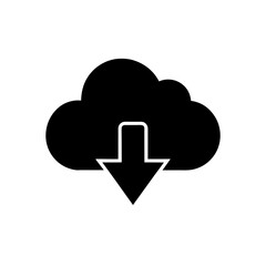 Cloud Download Icon Vector Flat Clean Isolated Style
