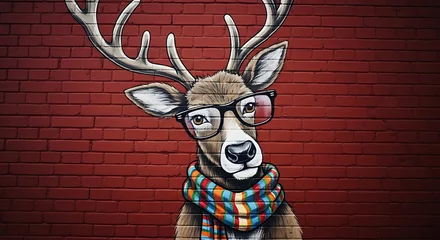 Fototapeten Hipster Reindeer Art © Banggultom