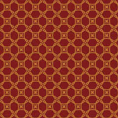 Luxury Quatrefoil Pattern with Interlaced Circles on Deep Red Background