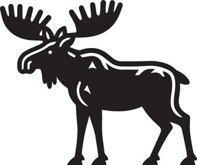 Moose Vector In Black and White