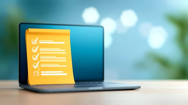 User engaging with a digital survey featuring checkboxes on a laptop screen.