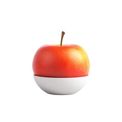 Obraz premium Single red apple in a white bowl