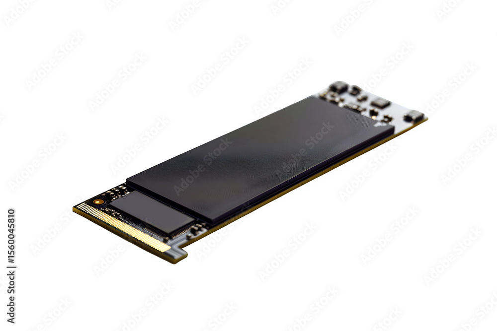 Poster nvme solid-state drive m. form factor matte finish and neutral studio backdrop and even diffused lig