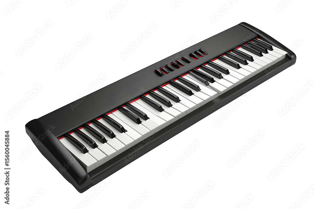 Aufkleber -key bluetooth midi controller keyboard high‑key lighting and dark background and realistic material