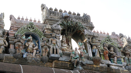 The sculpture on the wall at Arunachalesvara Temple complex, Thiruvannamalai, Tamil Nadu, India