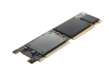 NVMe solid-state drive M. form factor Even diffused lighting and glossy finish and transparent background. Perfect for e‑commerce listings and product catalogs. High resolution and print ready.