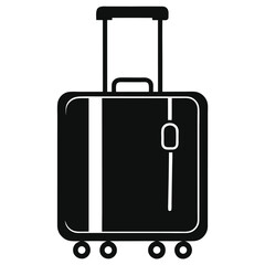 Rolling Suitcase Icon Travel Luggage, Carry-on Bag, Wheeled Suitcase, Vacation Trip Essentials
