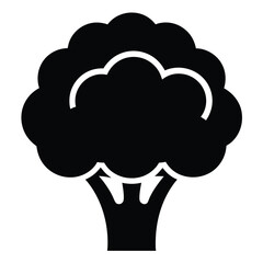 Broccoli Icon Simple Black Silhouette Vector Graphic for Healthy Eating and Food Design