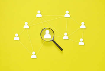 Global social network connection concept featuring a 3D sphere of connected people, symbolizing...