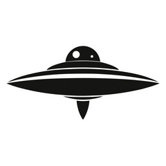 Unidentified Flying Object (UFO) Icon Simple Black Silhouette Vector Illustration