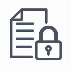 Obraz premium A document icon paired with a lock symbolizing security