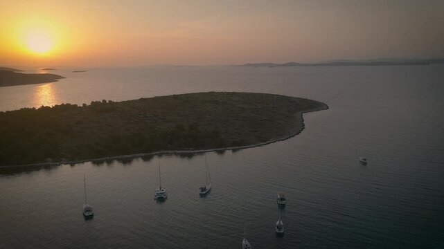 Aerial Drone Footage of Kornati Islands and Adriatic Sea, Croatia
