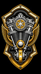 Naklejka premium Harley-Davidson motor engine in vector 